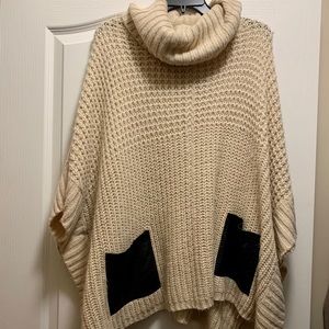 Cable Knit Sweater Poncho Cloak Worn Once